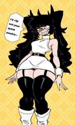 1girls english_text eyepatch fat_ass monmaamn original seraphim_(monam) solo tagme text thick_thighs white_clothing