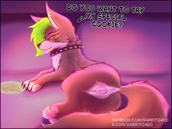 animal_genitalia anus canid canine canis darkito420 digital_media_(artwork) ear_piercing female feral five_nights_at_freddy's five_nights_at_freddy's:_security_breach fur genitals hair hi_res looking_at_viewer mammal piercing pussy roxanne_wolf_(fnaf) scottgames smile solo steel_wool_studios tail talking_feral tongue wolf yellow_eyes