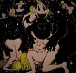 4k berserk blonde_hair colored edit forced interspecies manga mass_rape moaning_in_pleasure multiple_girls rape screaming troll vaginal_penetration