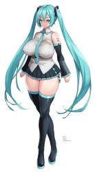 1girls big_breasts big_thighs breasts chubby curvy female female_only hatsune_miku onomeshin thick_thighs thighs vocaloid