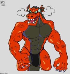 anthro balls bara bulge dragon flaccid genericboxhead male male_only muscles muscular nickelodeon penis scalie solo solo_male super_bike superbike the_fairly_oddparents