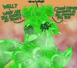 absurd_res anthro areola balls bedroom_eyes belly big_areola big_belly big_moobs big_nipples big_penis big_tail blue_eyes bodily_fluids daletfours dialogue dragon erection forked_tongue front_view genital_fluids genitals glistening glistening_body goo_creature goo_dragon green_body half-closed_eyes hi_res honeydew_(daletfours) huge_cock huge_tail humanoid_genitalia humanoid_penis hyper hyper_genitalia hyper_penis lactating leaking_precum looking_at_viewer male male_lactation milk moob_grab moobs musk musk_clouds mythological_creature mythological_scalie mythology narrowed_eyes navel nipples nude onomatopoeia oral_request overweight overweight_anthro overweight_male peeing penis penis_towards_viewer precum projectile_lactation requesting ridged_tail scalie seductive sex_request simple_background smile solo sound_effects steam tail talking_to_viewer text throbbing throbbing_penis tongue tongue_out urine urine_stream vein veiny_penis
