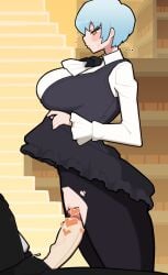 angela_(library_of_ruina) angela_(lobotomy_corporation) bori_(3910234) just_the_tip library_of_ruina lifting_skirt project_moon tagme