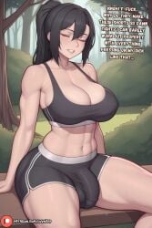 1futa ai_generated ass big_breasts breasts curvy dialogue dick english english_text erect_penis erection foreskin futa_only futadom futanari gym gym_clothes gym_uniform horny horny_futa hyper hyper_balls hyper_penis intersex light-skinned_futanari light_skin looking_at_viewer luvnari muscular muscular_futanari skinny_futanari solo_futa speech speech_bubble standing text uncircumcised uncut veins_on_dick veiny_penis