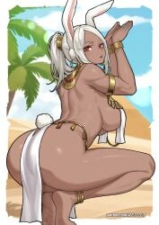 1girls boku_no_hero_academia dark-skinned_female mirko red_eyes redjet rumi_usagiyama