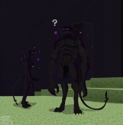 anthro balls bara boner enderman erection flaccid genericboxhead male male_only minecraft muscles muscular nude penis