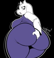 1girls 2025 2d 2d_(artwork) absurd_res absurdres anthro anthro_only artist_name artist_signature ass big_ass big_butt bovid bovine clothed clothed_anthro clothed_female clothing digging_up_in_they_ass horn horns needarefill77 simple_background solo solo_anthro solo_female toriel undertale undertale_(series) white_body white_fur