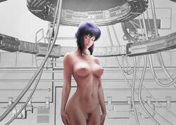 1girls closed_eyes cyborg female female_only ghost_in_the_shell ghost_in_the_shell_stand_alone_complex kusanagi_motoko nude pubic_hair solo tatsumaru