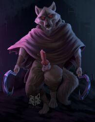 4_toes animal_genitalia animal_penis anthro arm_wrapping arm_wraps balls bodily_fluids bottomwear canid canine canine_genitalia canine_penis canis casual_erection cheek_tuft claws cloak clothing creepy creepy_face creepy_smile death_(puss_in_boots) detailed dreamworks dreamworks_animation drooling dual_wielding erection facial_markings facial_tuft fangs feet floop_mellow fluffy fluffy_tail front_view fur fuzzy fuzzy_balls genital_fluids genitals glowing glowing_eyes grey_body grey_fur head_markings head_tuft hi_res holding_object holding_weapon knot leg_wrap leg_wraps looking_at_viewer male mammal markings mask_(marking) neck_tuft open_mouth pants penis poncho precum precum_string puss_in_boots:_the_last_wish puss_in_boots_(dreamworks) puss_in_boots_(film) puss_in_boots_(franchise) puss_in_boots_the_last_wish raised_leg red_eyes saliva shrek_(series) sickle simple_background small_balls small_penis smile solo standing tail teeth toes torn_clothing tuft universal_pictures universal_studios vein veiny_penis watermark weapon wolf wrapped_arms wrapped_legs wraps
