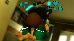 1boy 1girls 3d arms_behind_back bed bedroom belly belly_bulge blue_hearts bra breasts cephalopod cephalopod_humanoid cleavage clothing crossover cum cum_in_pussy cumdrip dark-skinned_female dark_skin dialogue duo ejaculation faceless_male female female_focus genitals green_legwear heart huge_breasts humanoid humanoid_on_humanoid idiotboxangel indoors large_breasts legwear light_skin light_skinned_male luigi male male/female marina_(splatoon) mario_(series) nintendo open_mouth part_2 penis penis_in_pussy sex splatoon splatoon_(series) squid_humanoid straight straight_sex tentacle tentacle_hair thick_legs thick_thighs unseen_male_face