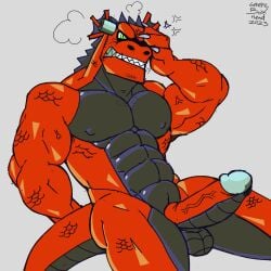 anthro balls bara boner dragon erection genericboxhead male male_only muscles muscular nickelodeon nude penis scalie solo solo_male super_bike superbike the_fairly_oddparents