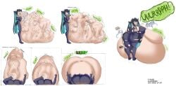abe_(nikke) ass breasts burping burping_up_clothes chibi cinderella_(nikke) digestion fat_ass fat_butt female_pred female_prey goddess_of_victory:_nikke grabbing_own_ass gretel_(nikke) growth hansel_(nikke) huge_ass killerperro large_breasts mass_vore red_shoes_(nikke) sequence siren_(nikke) vore weight_gain