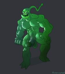 anthro balls bara boner erection genericboxhead league_of_legends male male_only muscles muscular nude penis solo solo_male zac