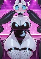 ai_generated big_ass big_breasts blue_eyes blush breasts civitai cock dragon fishnets how_to_train_your_dragon huge_cock imminent_gangbang imminent_sex leotard light_fury multiple_boys multiple_penises nubless strip_club suprised suprised_look thick_thighs white_body