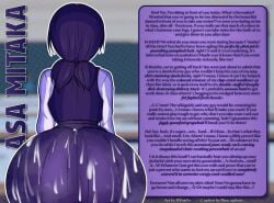 1girls ass_focus big_ass black_hair caption chainsaw_man cum cum_on_body cum_on_clothing gooner gooning gscaptions mitaka_asa school_uniform story_in_picture znixye