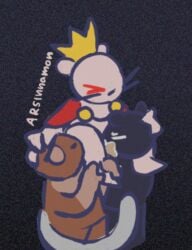 animal_genitalia animal_penis anthro arsinnamon black_body black_fur bodily_fluids brown_body brown_fur cape cape_only carrying_another carrying_partner carrying_person cloak cloak_only clothing crown crown_only cum cum_in_mouth cum_inside empty_eyes featureless_crotch fellatio female female_on_bottom feral feral_on_feral feral_penetrating fur genital_fluids genitals grabbing_from_behind group headgear hivemind humanoid leg_grab legs_around legs_around_head legs_around_neck legs_around_partner male male/female male_on_bottom male_on_top mammal mostly_nude multicolored_body multicolored_fur murid murine on_bottom on_top oral penetration penile penis rat rat1_(arsinnamon) rat2_(arsinnamon) rat3_(arsinnamon) rat_king_(arsinnamon) rodent sex shoulder_carry signature simple_background simple_coloring simple_eyes tail tail_wrapped tail_wrapped_around tail_wrapped_around_body toony trio whiskers white_body white_fur