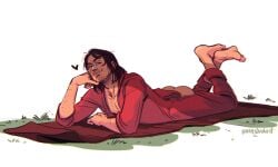 1boy ass color john_marston lying_on_stomach male_only onesie queenstardust red_dead_redemption_(series) red_dead_redemption_2 scar scar_on_face scars solo solo_male suggestive tagme