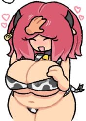 1girls 2d 2d_(artwork) 2d_artwork artist_name big_breasts breasts breasts_bigger_than_head chubby chubby_belly chubby_female cleavage closed_eyes cow_ears cow_girl cow_horns cow_print cow_print_bikini cow_print_bra cow_print_panties cow_tag cow_tail cowbell cowgirl cowprint cute cute_expression cute_face cute_girl eyelashes happy happy_female happy_girl heart heart_symbol hira.shotgun huge_breasts light-skinned_female light_skin mochi_(hira.shotgun) original_character petting petting_head pink_hair smile smiling smiling_female thick_female thick_girl thick_legs thick_thighs thighs twitter_username unique_style wholesome