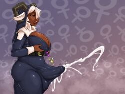2022 abstract_background ahe_gao anthro artist_name balls balls_outline belt belt_buckle big_breasts biped black_clothing black_headwear black_robe blush blush_lines bodily_fluids bovid breasts brown_body brown_skin buckle bulge caprine cleavage cleavage_overflow clothed clothed_anthro clothed_gynomorph clothing cum cum_in_clothing cum_through_clothing cumshot detailed_bulge digital_media_(artwork) dindin_(artist) ejaculation erection erection_under_clothing eyebrows eyelashes female_symbol fingers furgonomic_headwear furgonomics futa_only gender_symbol genital_fluids genital_outline genitals glistening glistening_breasts glistening_clothing gynomorph habit hair hands-free headdress headgear headwear holding_breast horn intersex jewelry looking_pleasured mammal motion_lines narrowed_eyes nipple_outline nipples nun open_mouth orgasm orgasm_face pendant penile penis_outline pivoted_ears portrait puffy_nipples red_eyes robe shaded shaking sheep short_snout side_view snout solo standing sweat symbol teeth text thick_thighs three-quarter_portrait throbbing throbbing_balls tight_clothing tongue tremble_spikes trembling veil watermark wet wet_clothing white_ears white_hair white_sclera wide_hips