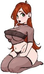 2019 black_bra breasts cleavage disney disney_channel disney_xd female female_only freckles freckles_on_face freckles_on_shoulders gravity_falls green_eyes long_hair nark orange_hair purple_lips purple_lipstick see-through see-through_clothing thick_thighs thighhighs thighs wendy_corduroy white_background wide_hips