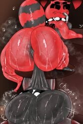ass asty_(plushtrapboyuwu) balls ballsack bee churning demon demon_asty_(plushtrapboy) hyper hyper_penis male penis plushtrapboyuwu solo