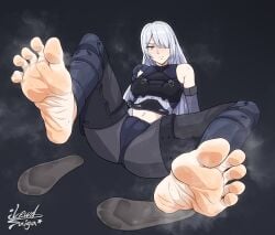1girls ak-15_(girls'_frontline) feet female foot_fetish foot_focus girls'_frontline lewdsaiga shoes smelly_feet solo sweaty sweaty_feet tagme toes