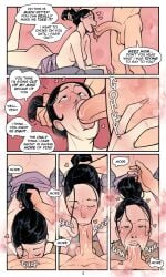 1boy 1girls asian_female bed bedroom big_penis black_hair blanket cock_worship comic deepthroat dialogue dubious_consent english_text erect_penis fellatio female femdom hair_bun hi_res highres horny_female incest large_penis laying_on_bed laying_on_stomach light-skinned_female light-skinned_male light_skin looking_at_viewer male male_pov milf mommy_kink mother mother_and_son negligee nightgown not_enough_milk_(artist) nude nude_male obsessed on_bed oral oral_sex original original_character penis pov questionable_consent speech_bubble text uncensored yandere yanincest