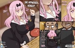ass big_breasts breasts drevod emotionless fat_man fujiwara_chika hypnosis love_is_war mind_control obedience older_male older_man_and_teenage_girl pink_hair ramen teenage_girl voluptuous voluptuous_female