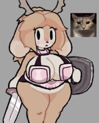 1female 1girls 2d 2d_(artwork) 2d_artwork anthro artist_name atlyss big_breasts blush blush blushing_at_viewer blushing_female breasts breasts_bigger_than_head cleavage curvaceous curvy curvy_body curvy_female curvy_figure cute cute_face cute_girl deep_cleavage deer deer_antlers deer_girl deer_horns furry furry_ears furry_female furry_only hira.shotgun holding holding_object holding_sex_toy holding_shield holding_weapon huge_breasts large_breasts looking_at_viewer original_character solo solo_anthro solo_female solo_focus thick thick_female thick_hips twitter_username unique_style voluptuous voluptuous_female wide_hips