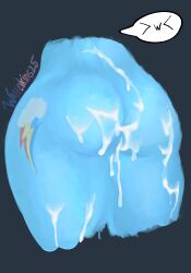 anthro ass bodily_fluids cum cum_on_butt equid equine female friendship_is_magic genital_fluids hasbro hi_res horse mammal my_little_pony mythological_creature mythological_equine mythology pegasus pony rainbow_dash_(mlp) solo waffelkins wings