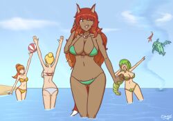 2021 4girls beach beachball bikini clear_sky corenality dryad dryad_(terraria) duke_fishron fight fighting fighting_for_their_life fox_ears fox_girl fox_tail give_me_the_tsunami_you_fish having_fun laughing mechanic_(terraria) necklace nurse_(terraria) ocean outside playing re-logic screaming sea terraria terrarian tornado zoologist_(terraria)