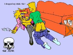 ass bart_simpson breasts clothes color drunk female human incest insertion maggie_simpson male nipples penis questionable_consent sex straight tagme the_fear the_simpsons yellow_body