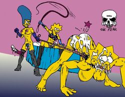 anon female female_only high_heel_boots high_heels human lisa_simpson maggie_simpson marge_simpson multiple_females multiple_girls nipples spank spanked spanking tagme the_fear the_simpsons violence yellow_body