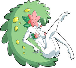 anthro barefoot breasts color female female_only flower nude pokemon pokemon_(species) shaymin shaymin_(land_form) solo tagme