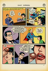 balls blonde_hair comic dc_comics dialogue female futa_on_female futanari intersex jimmy_olsen jk_blacklin lois_lane male penis perry_white shocked shocked_expression supergirl superman superman_(series) testicles