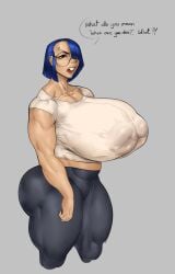 buckteeth femcel_(vongrauenhausen) glasses huge_areolae huge_breasts thick_thighs vongrauenhausen