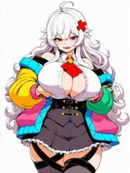 1girls absurd_res ahoge ai_generated big_breasts breasts clothed erispheria female female_focus female_only goddess grabbing_breasts grabbing_own_breast hair_ornament hourglass_figure huge_breasts looking_at_viewer red_eyes suggestive_gesture suggestive_pose tagme thick_legs twitch voluptuous voluptuous_female vtuber vtuberfanart white_hair wide_hips x_hair_ornament youtube youtube_hispanic