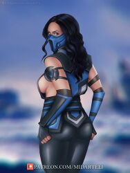 1girls ass big_ass big_breasts black_hair breasts facemask female female_only genderswap genderswap_(mtf) midarteli mortal_kombat sideboob solo sub-zero