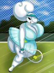 1girls ball_(object) big_breasts breasts busty cleavage clothing cloud_humanoid female female_focus huge_breasts humanoid large_breasts mackdazzle milf mother outdoors png sport tennis tennis_ball tennis_racket tennis_uniform the_amazing_world_of_gumball thick_thighs thunder_thighs wide_hips yuki_yoshida