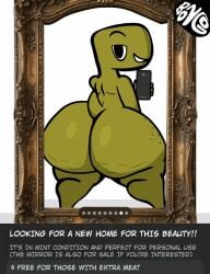 animated ass ass_focus bongo_(character) bonguitoweon bubble_butt dinosaur mirror mirror_selfie original twitter_username