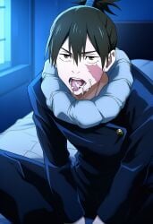 after_fellatio ai_generated cum cum_in_mouth cum_on_face facial jujutsu_kaisen kokichi_muta mechamaru yaoi