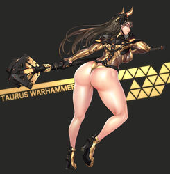 ass cyborg female female full_body large_ass long_hair solo standing wei_(kaminari0411)