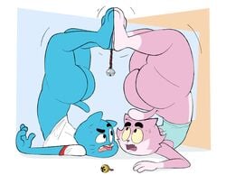 anthro ass cartoon_network eroborus gumball_watterson male male_only roz shirt the_amazing_world_of_gumball