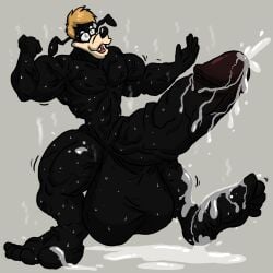 abs balls biceps cum cumming disney glasses goofy_(disney) male muscles muscular muscular_arms muscular_legs muscular_male muscular_thighs pecs penis