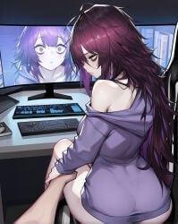 ai_generated big_ass goth_girl purple_hair