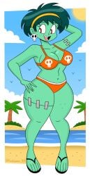 1girls adorasexy beach belly belly_button big_breasts bikini boobies boobs breasts cleavage curvy cute cutie dem_legs earring endowed female firm flip_flops green_hair headband hips hourglass_figure huge_boobs juggs justafunguy23 large_boobs legs navel ocean palm_tree pose posing rottytops sand sandals seaside sexy shantae solo swimsuit thick_thighs thighs thong thunder_thighs tits titties voluptuous wayforward wide_hips zombie