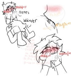 bad_anatomy blush commander_peepers cunnilingus licking_pussy mentioned_character pussy pussy_juice spanish_dialogue spanish_text sunnypawsy trans_(lore) trans_man trans_man_(lore) trying_not_to_moan wander_(wander_over_yonder) wander_over_yonder