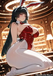 1girl ai_assisted ai_generated animal_ears astra_yao bangs bare_shoulders black_hair blush bow bowtie breasts bunny_ears bunny_girl bunny_tail bunnysuit cleavage curvaceous curvy curvy_female curvy_figure detached_collar earrings fake_animal_ears fake_tail female highleg highleg_leotard jewelry large_breasts leotard long_hair looking_at_viewer miyuai pantyhose poker_chip red_eyes red_leotard sitting solo strapless strapless_leotard tail thick thick_ass thick_butt thick_hips thick_legs thick_thighs thighs voluptuous voluptuous_female white_legwear wide_hips wide_thighs wrist_cuffs zenless_zone_zero