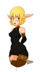 animated arms_behind_back clothed clothed_sex cra cum evangelyne from_behind from_behind_position impossible_clothes nipple_bulge outercourse penis psyto skin_tight standing standing_sex sumata thick_thighs thigh_sex wakfu wide_hips