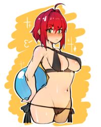 areola_slip areolae bikini breasts cameltoe cleavage female gundam gundam_unicorn high_resolution outline ppapmang red_hair sinanju sketch swimsuit